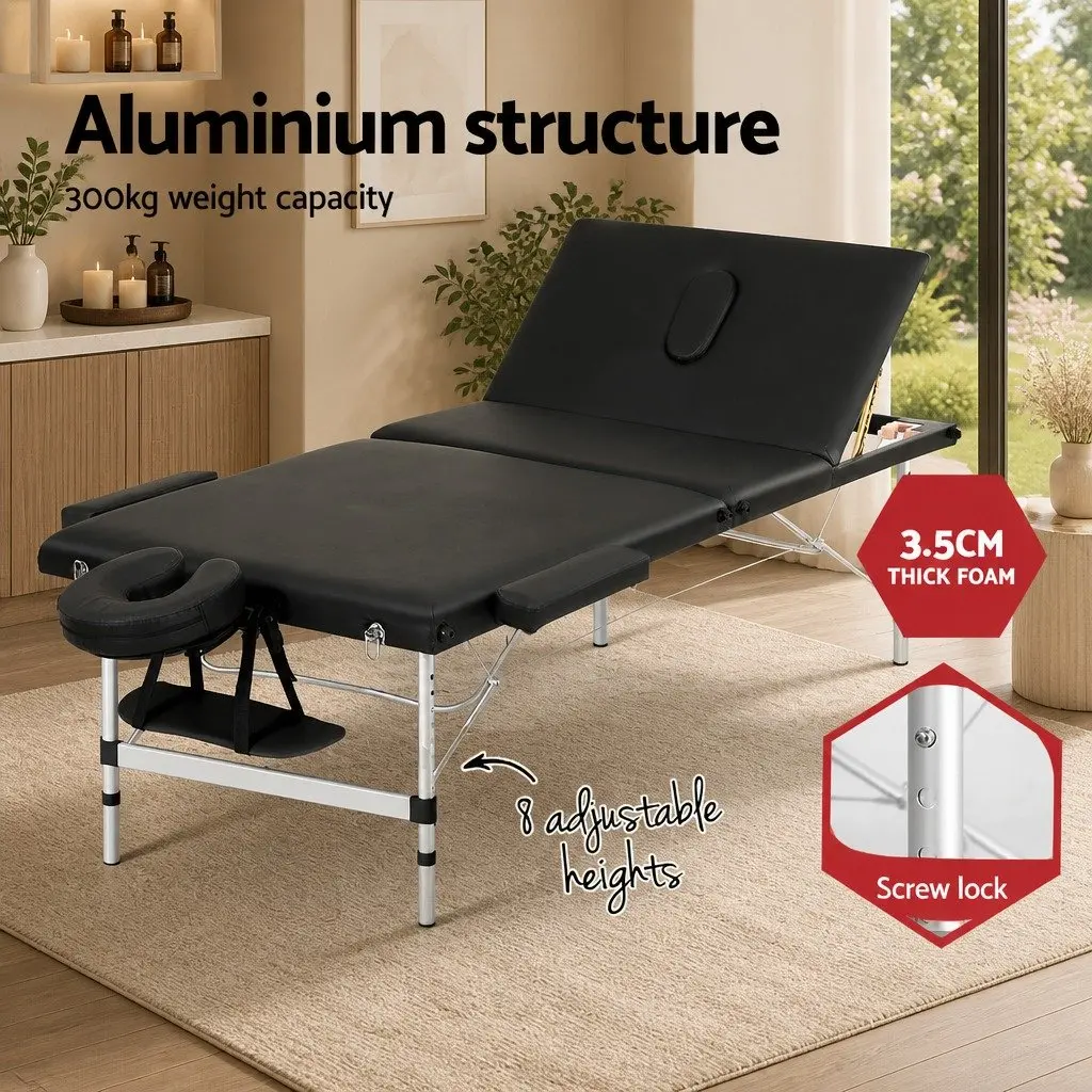 85cm Portable Massage Table in Black
