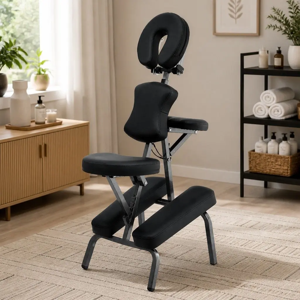 Portable Massage Chair for Tattoo and Beauty Therapy Black
