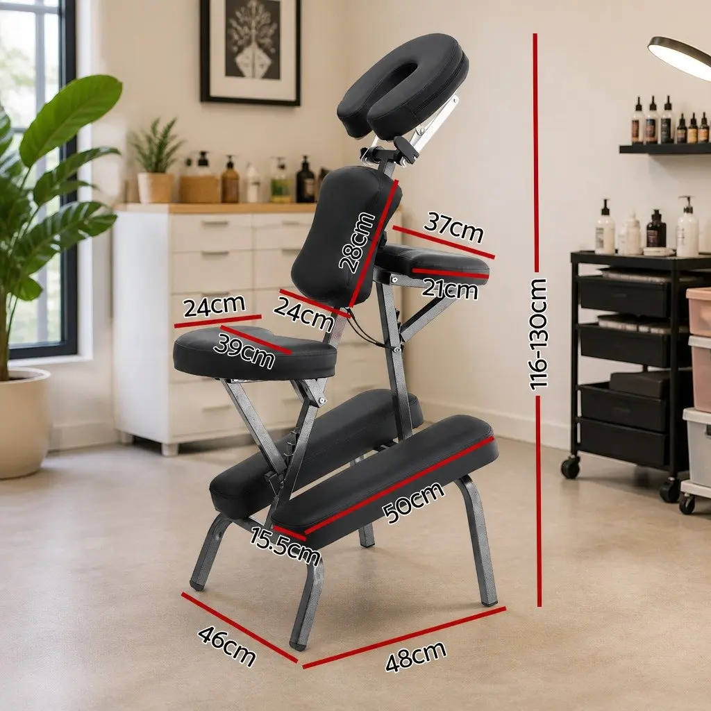 Portable Massage Chair for Tattoo and Beauty Therapy Black
