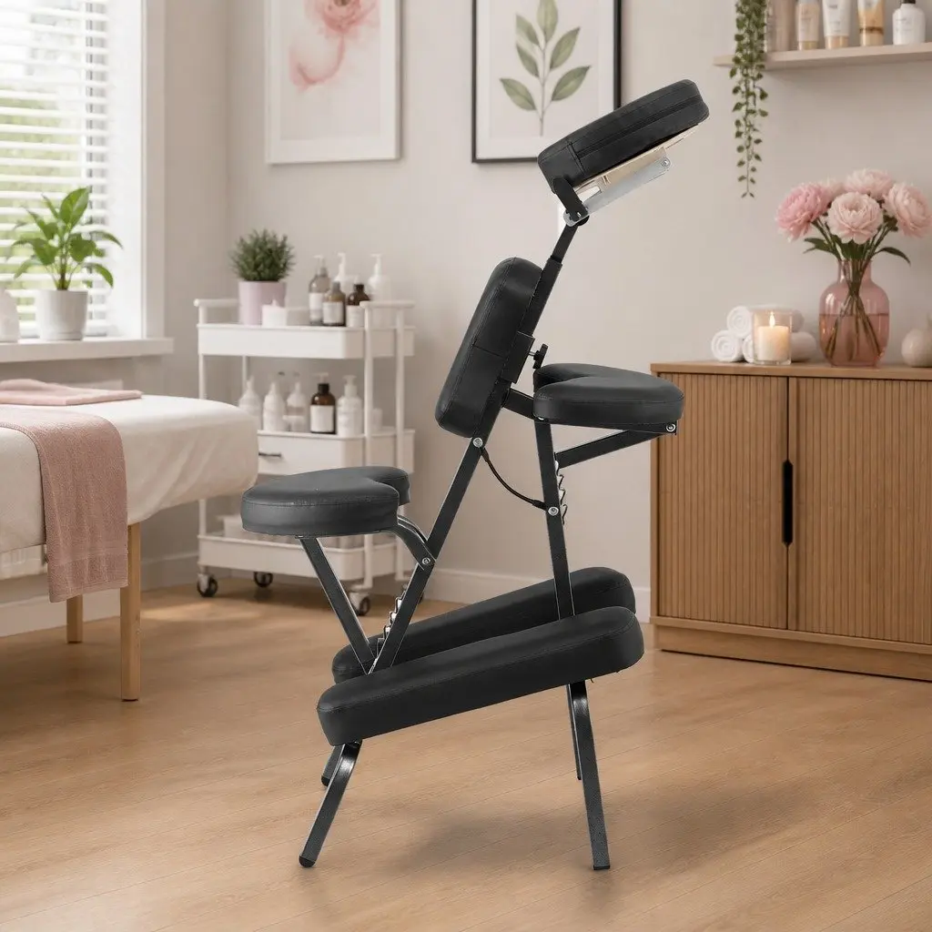 Portable Massage Chair for Tattoo and Beauty Therapy Black