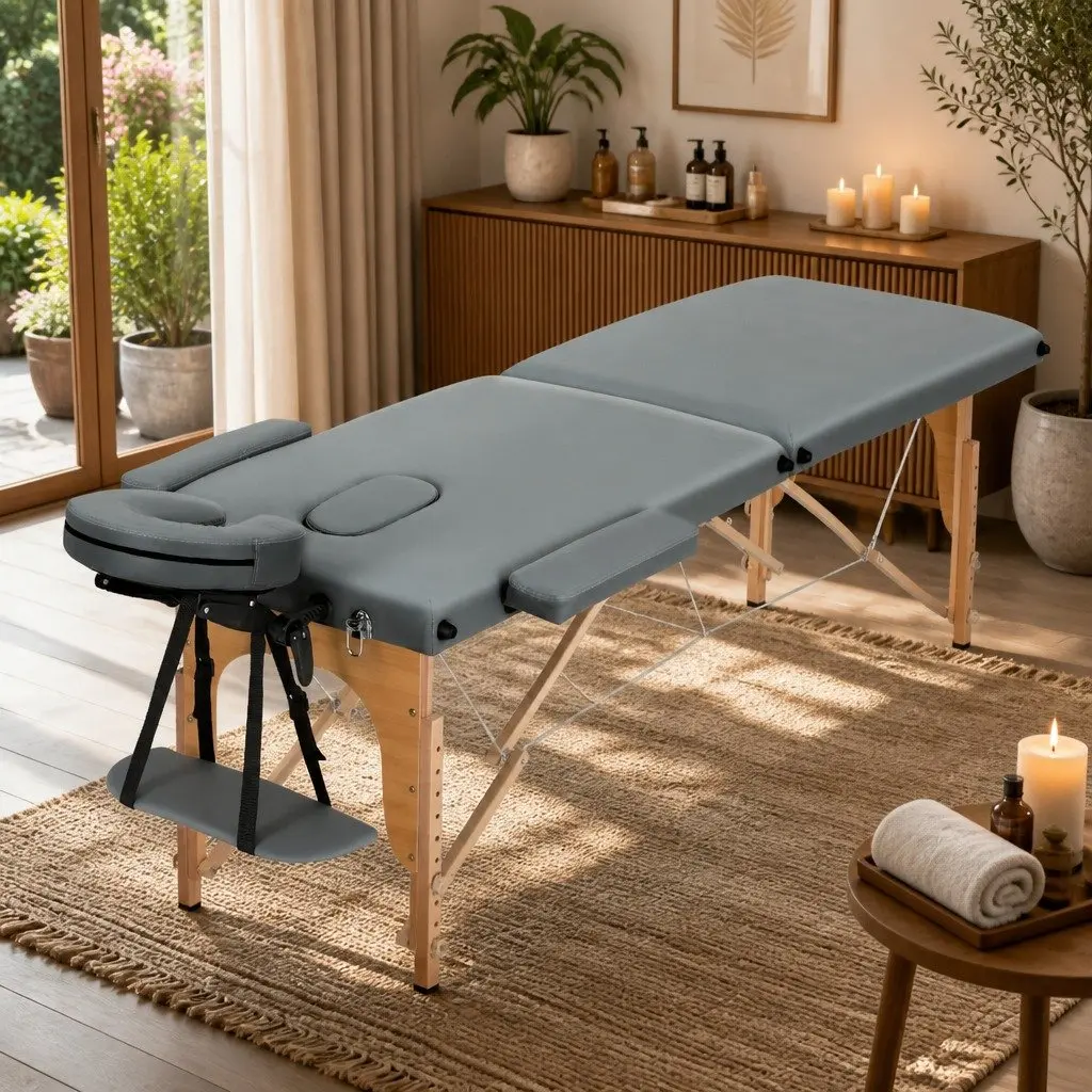 56cm Portable Massage Table in Grey