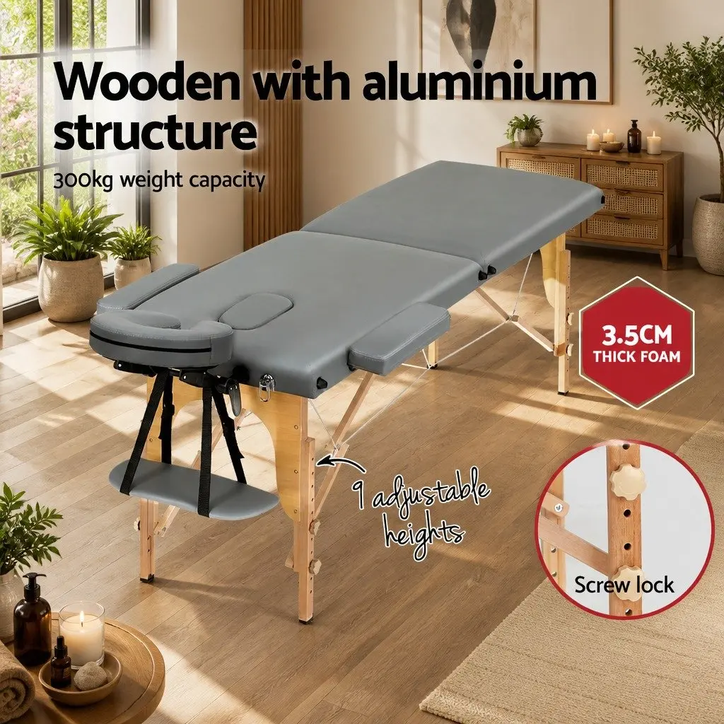 56cm Portable Massage Table in Grey