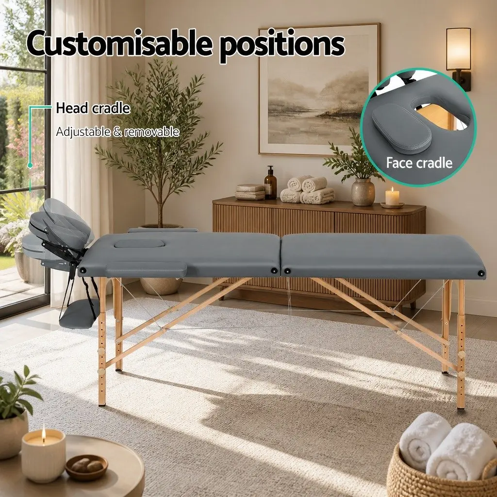 56cm Portable Massage Table in Grey