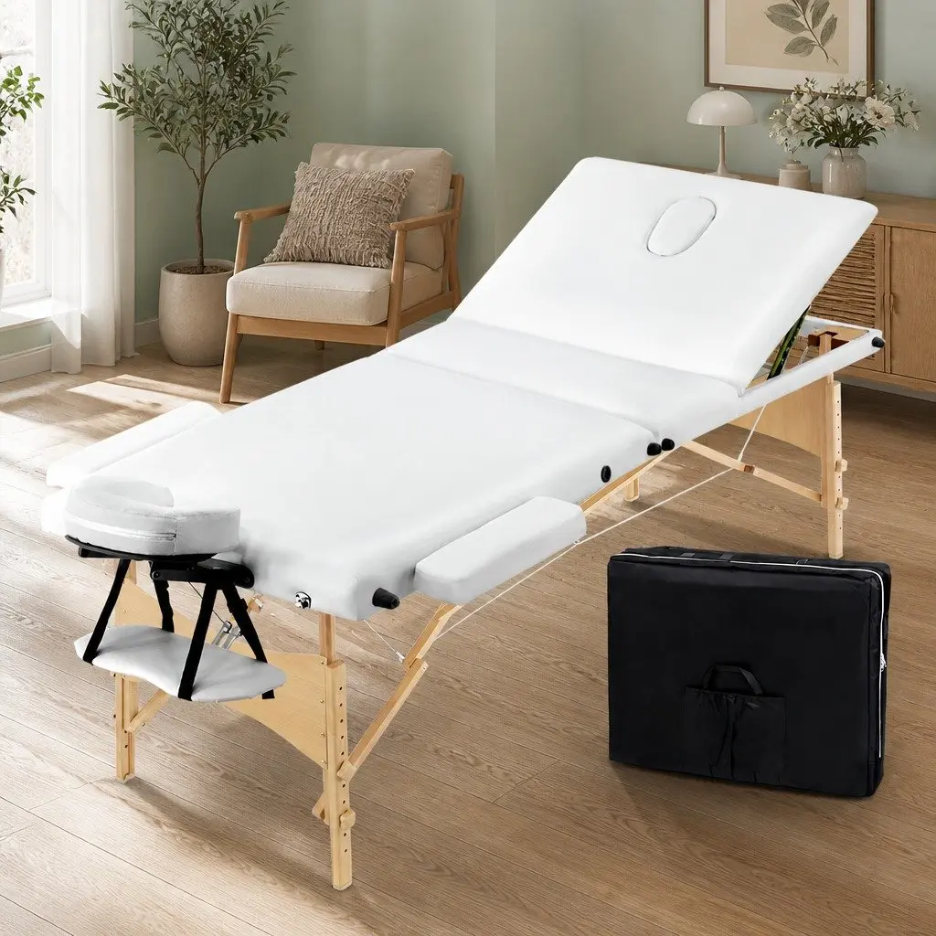 Adjustable Height Wooden Massage Table 70cm 3-Fold