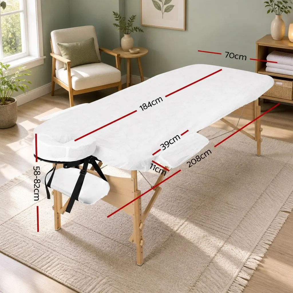 Adjustable Height Wooden Massage Table 70cm 3-Fold