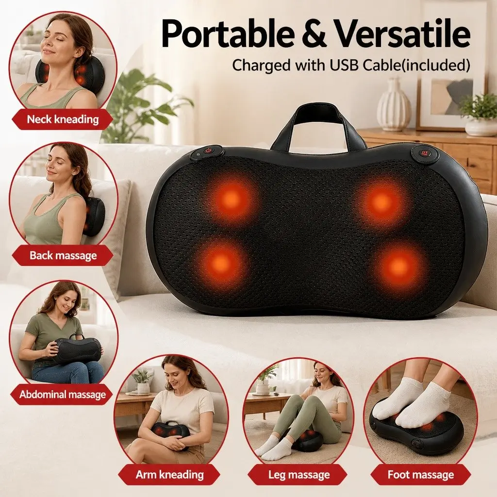 Neck Massager with Heat Kneading Back Massager Electric Shiatsu Muscle