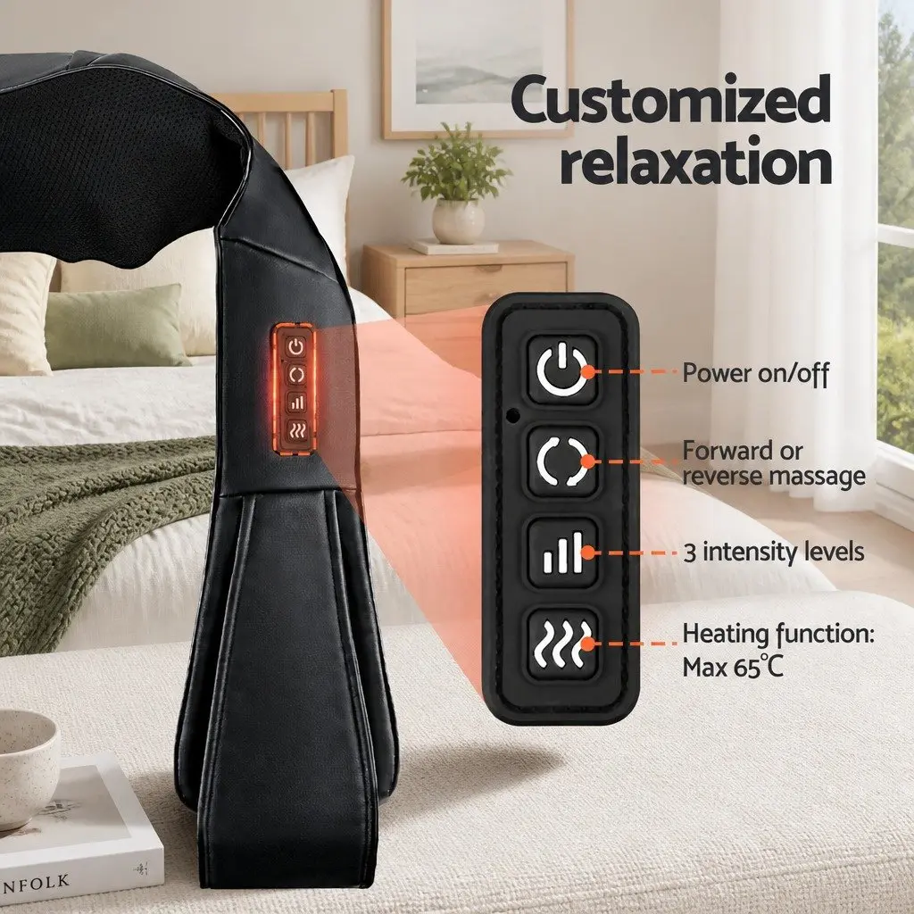 Neck Massager 8 Massage Nodes Heated Relaxation Device Home Office Use
