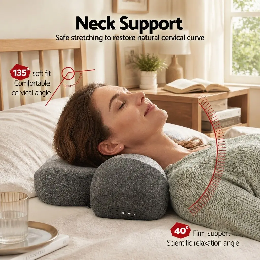 Neck Massager Pillow for Relaxation 2-in-1 Memory Foam Size