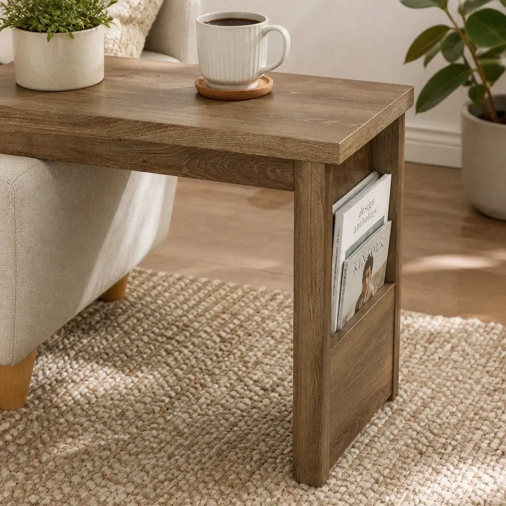 Side Table with Magazine Holder