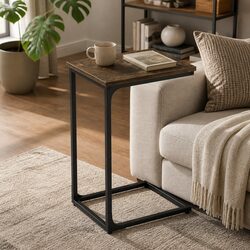 C-Shaped End Table Specifications: Mobile & Compact