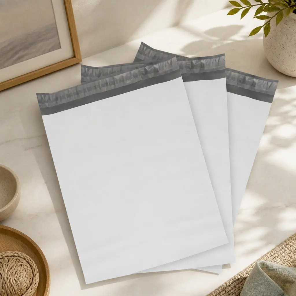 310x405mm White Poly Mailer Bags, 100 Count