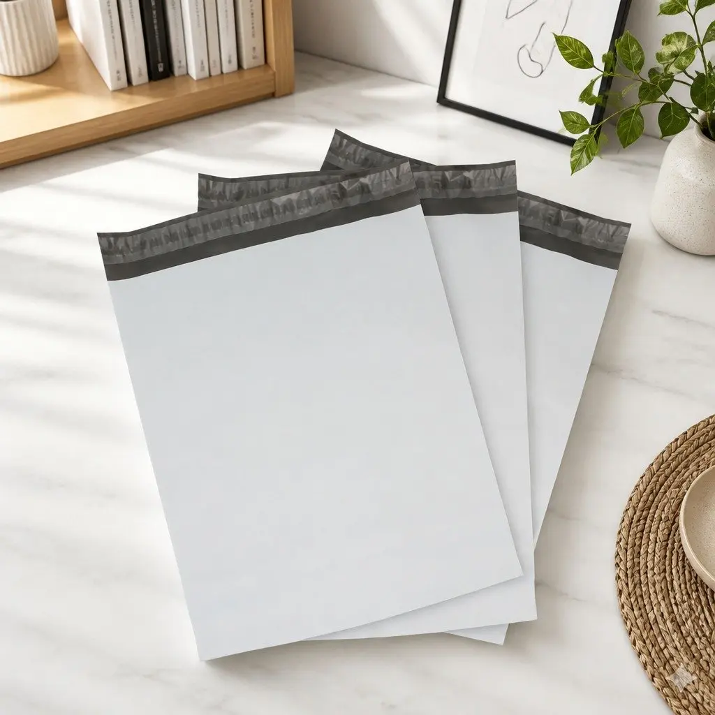 450x500mm White Poly Mailer Self-Sealing Bags 100 Pack