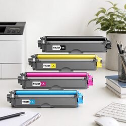 TN-251 Toner Cartridge 4 Pack Black Cyan Magenta Yellow Combo Set Printer