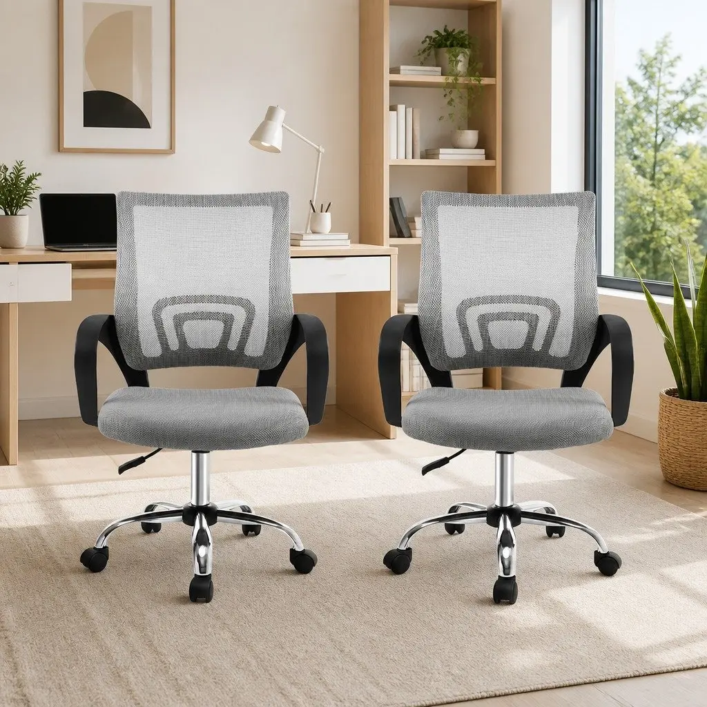 Grey Mid-Back Mesh Office Chair
