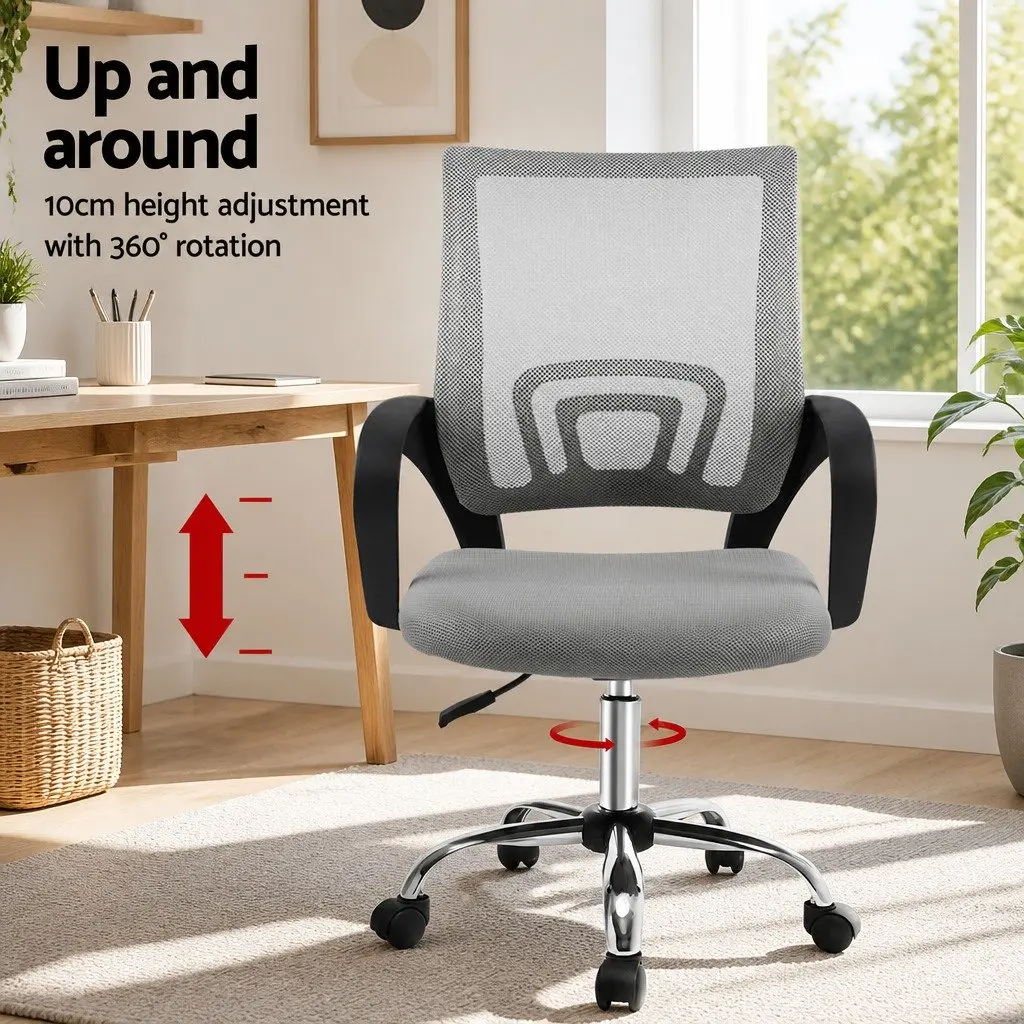 Grey Mid-Back Mesh Office Chair