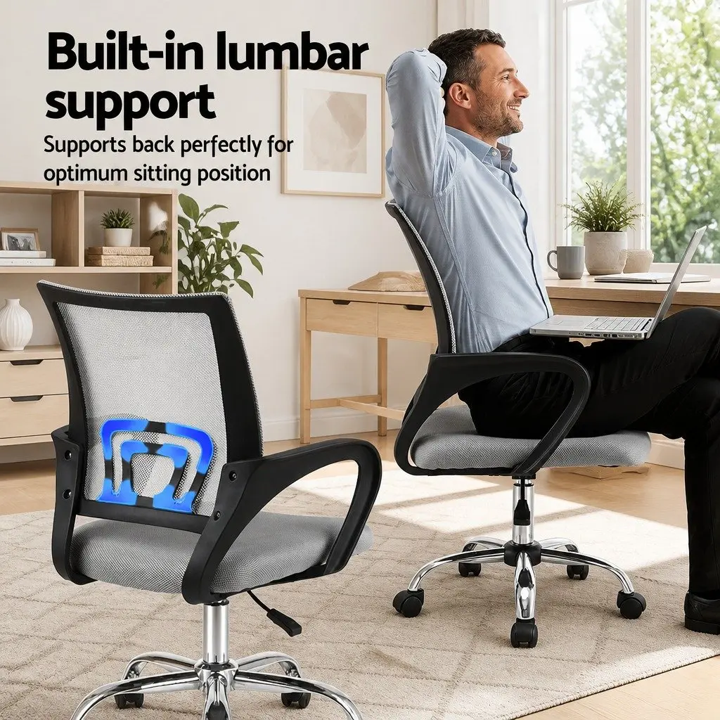 Grey Mid-Back Mesh Office Chair
