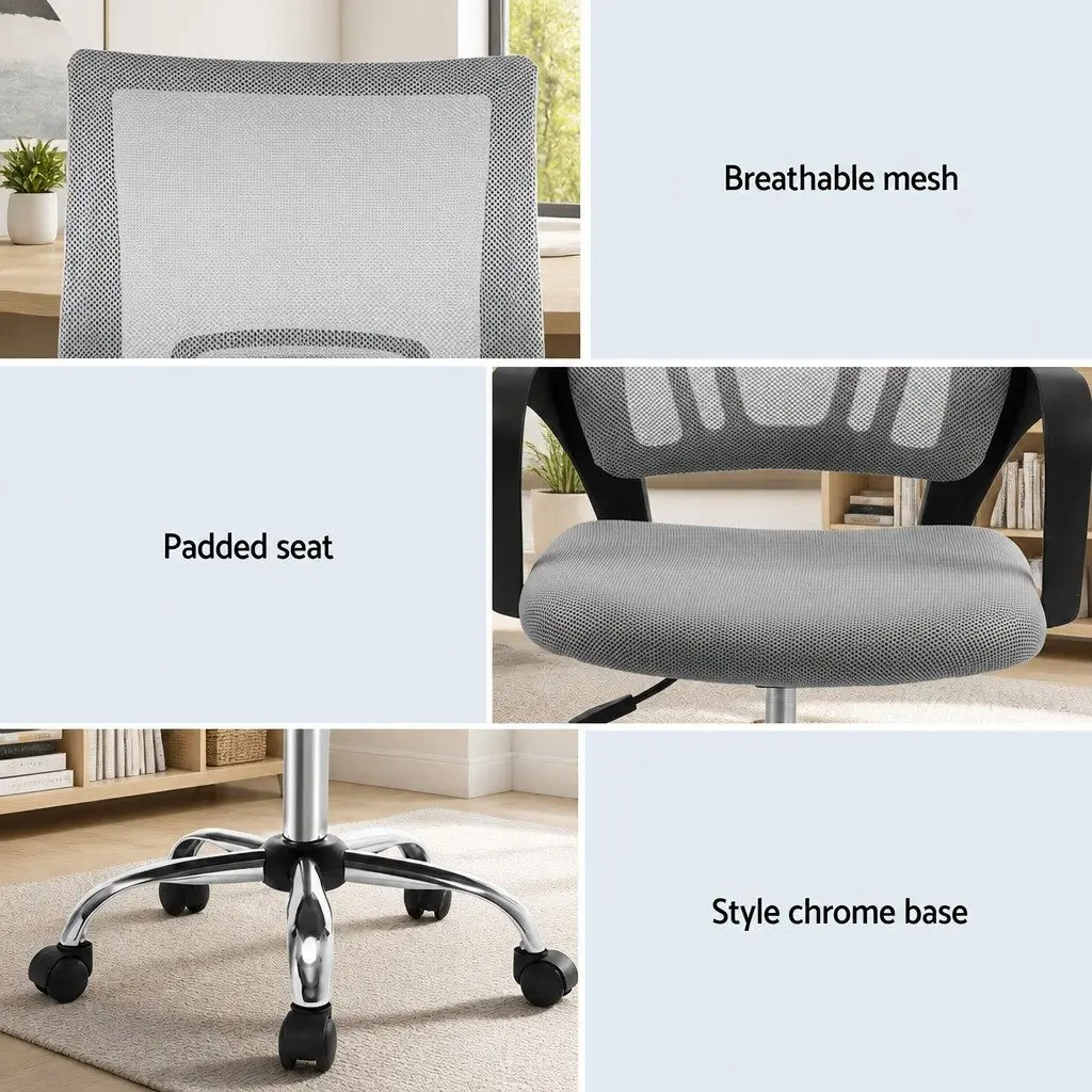 Grey Mid-Back Mesh Office Chair