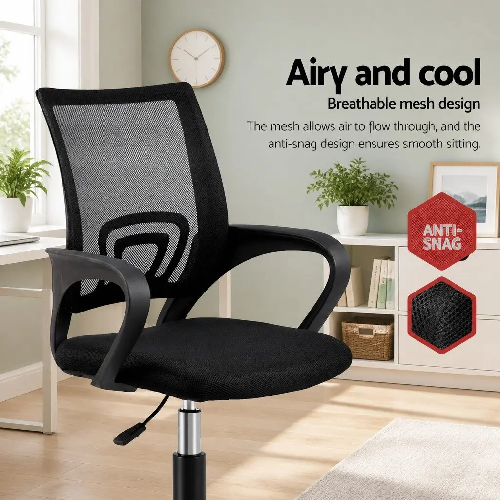 Mesh Office Chair Mid Back Breathable Ergonomic Executive Desk Seat with Chrome
