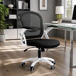 Mesh Office Chair Mid Back Black Adjustable Height Breathable Ergonomic Seat