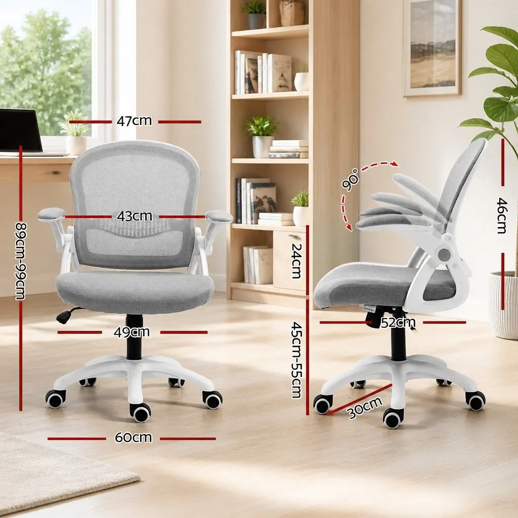 Mesh Office Chair for Office and Desk Grey Mid Back Adjustable Height 360 Swivel Tilt