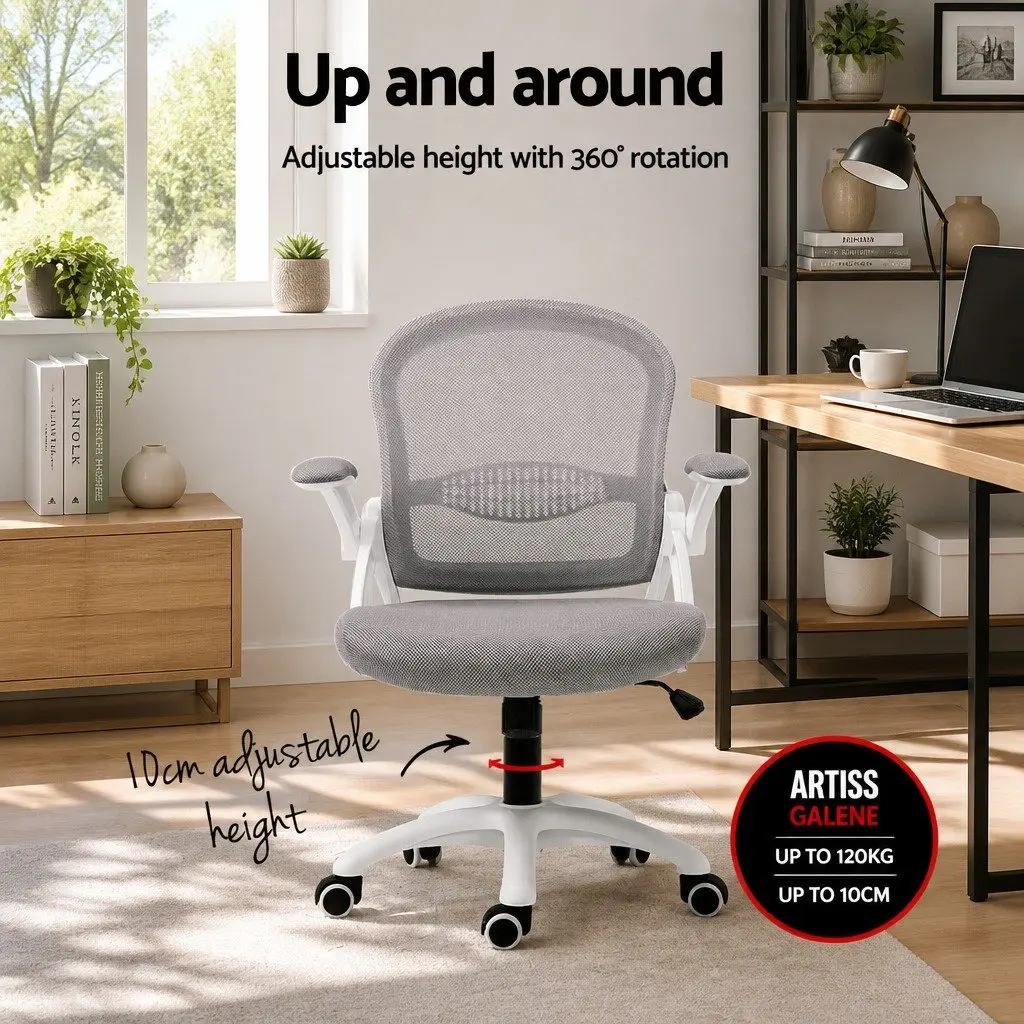 Mesh Office Chair for Office and Desk Grey Mid Back Adjustable Height 360 Swivel Tilt