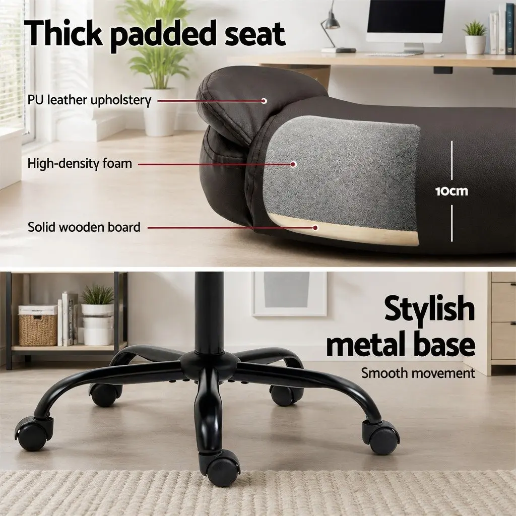 Executive Office Chair for Home Office Mid Back Brown Adjustable Height Swivel Seat