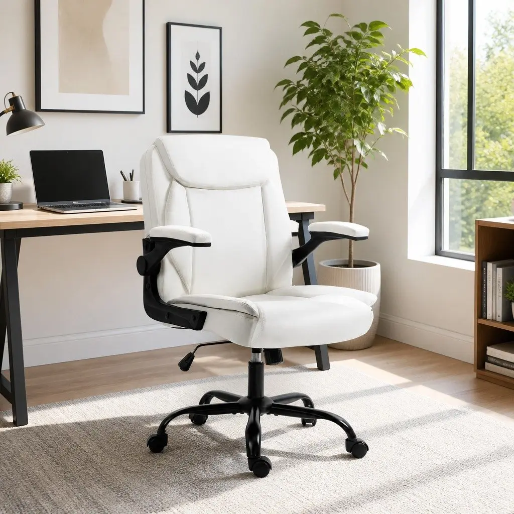 Office Chair for Executive Use Mid Back White