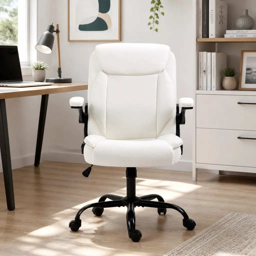 Office Chair for Executive Use Mid Back White
