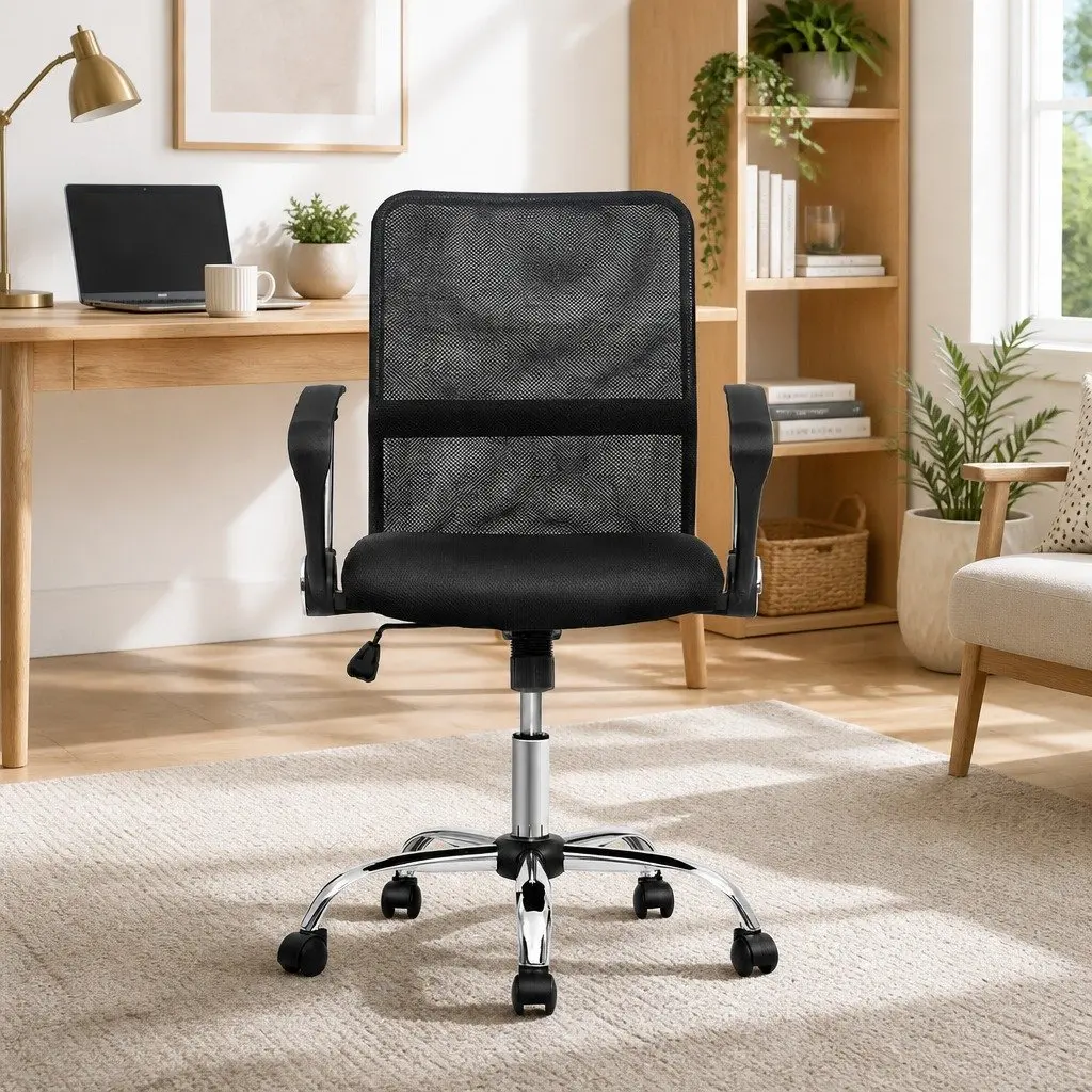 Mesh Office Chair Mid Back Breathable Swivel Desk Chair with Lumbar Support