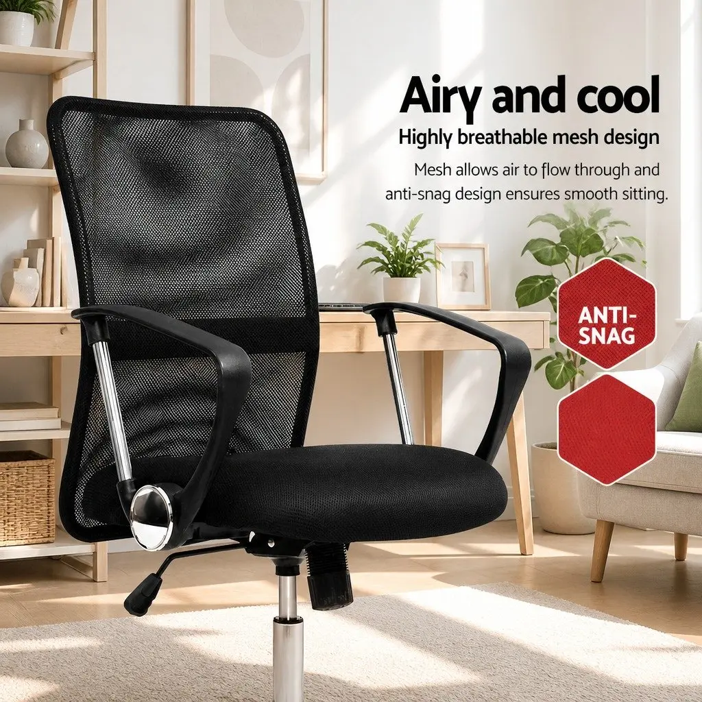 Mesh Office Chair Mid Back Breathable Swivel Desk Chair with Lumbar Support