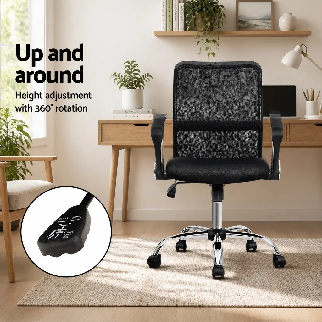 Mesh Office Chair Mid Back Breathable Swivel Desk Chair with Lumbar Support