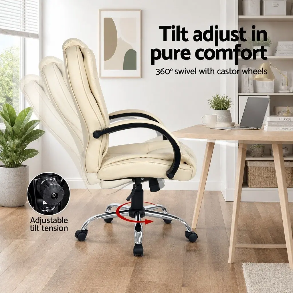 Executive Office Chair High Back Beige