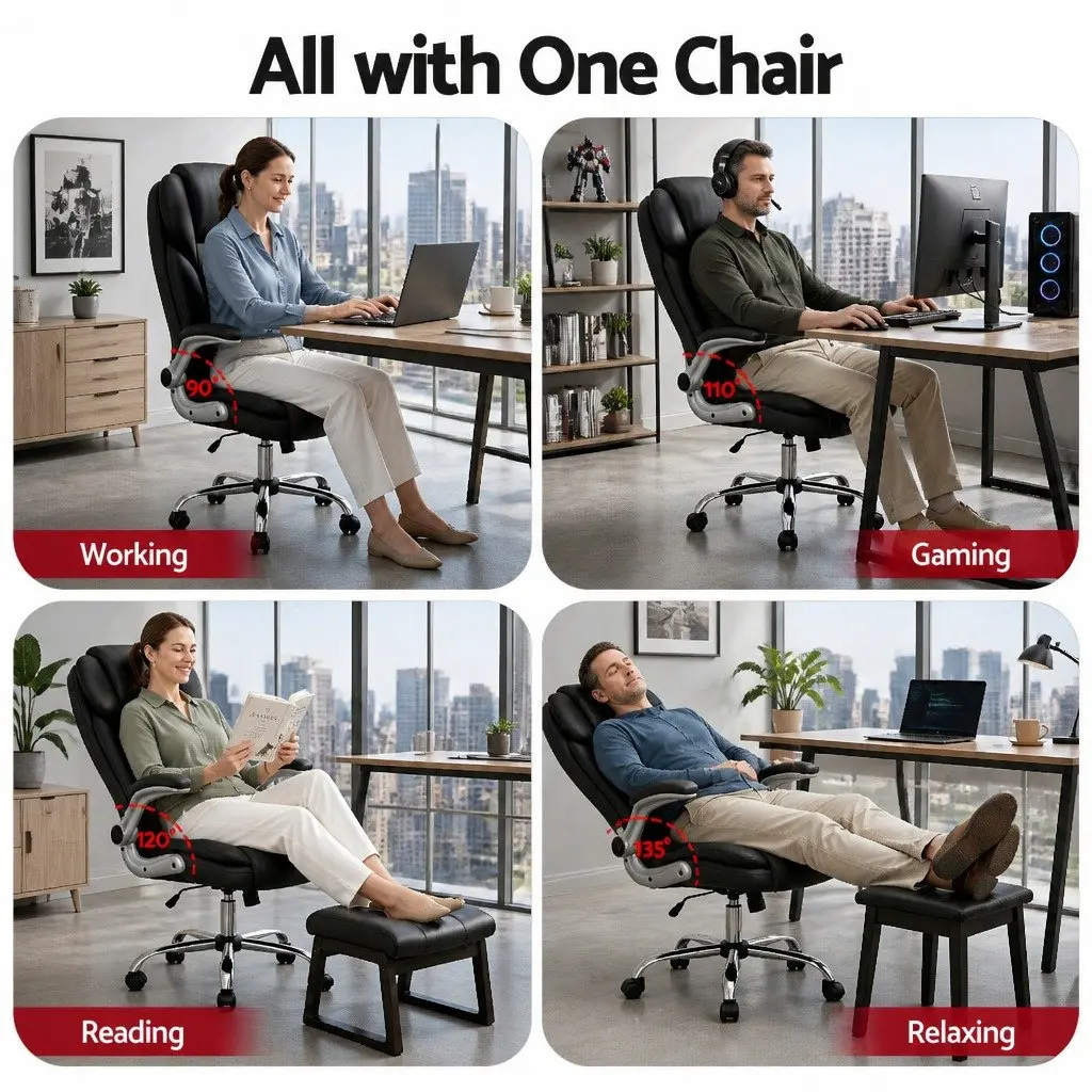 Executive Office Chair for Office Black High Back with Lumbar Support