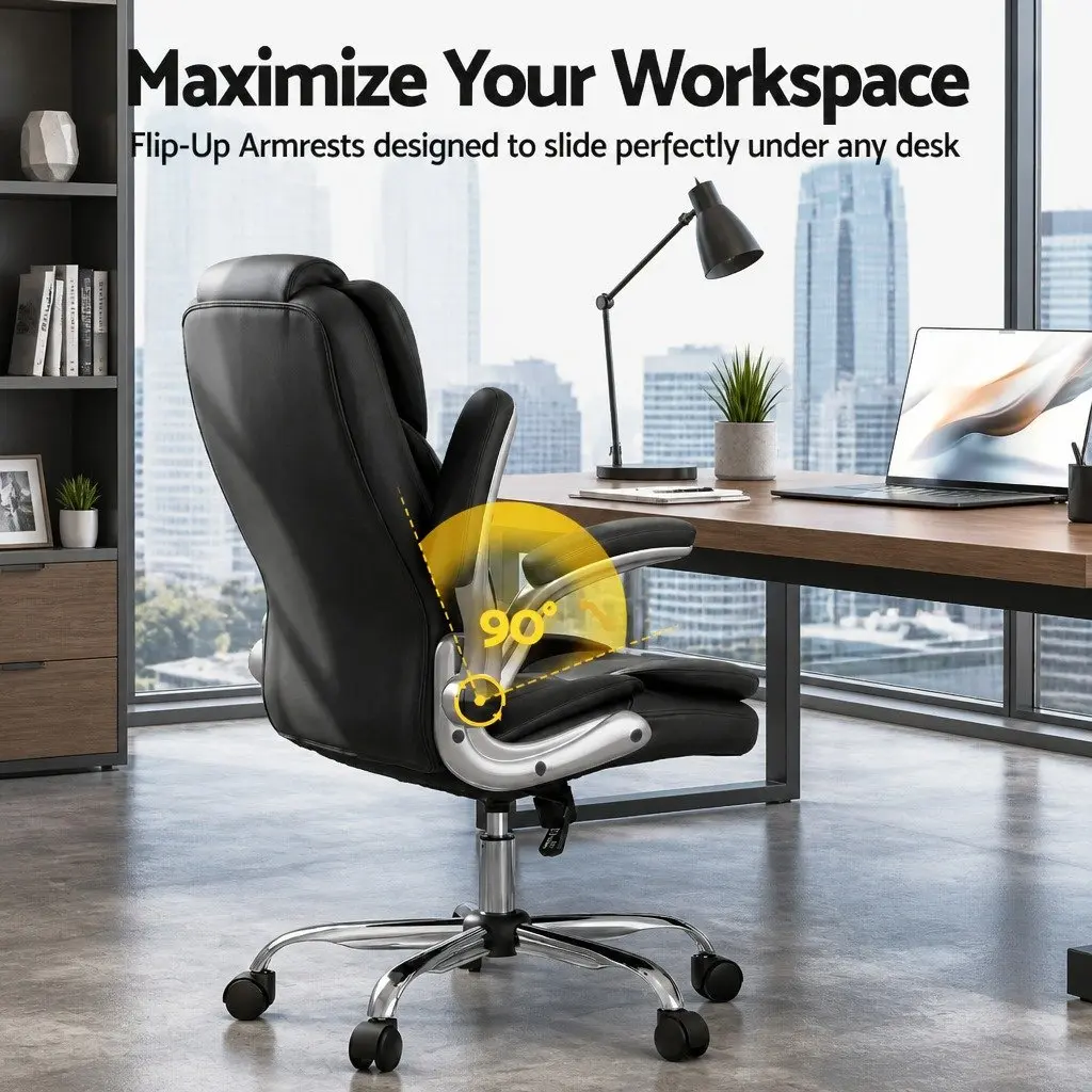 Executive Office Chair for Office Black High Back with Lumbar Support