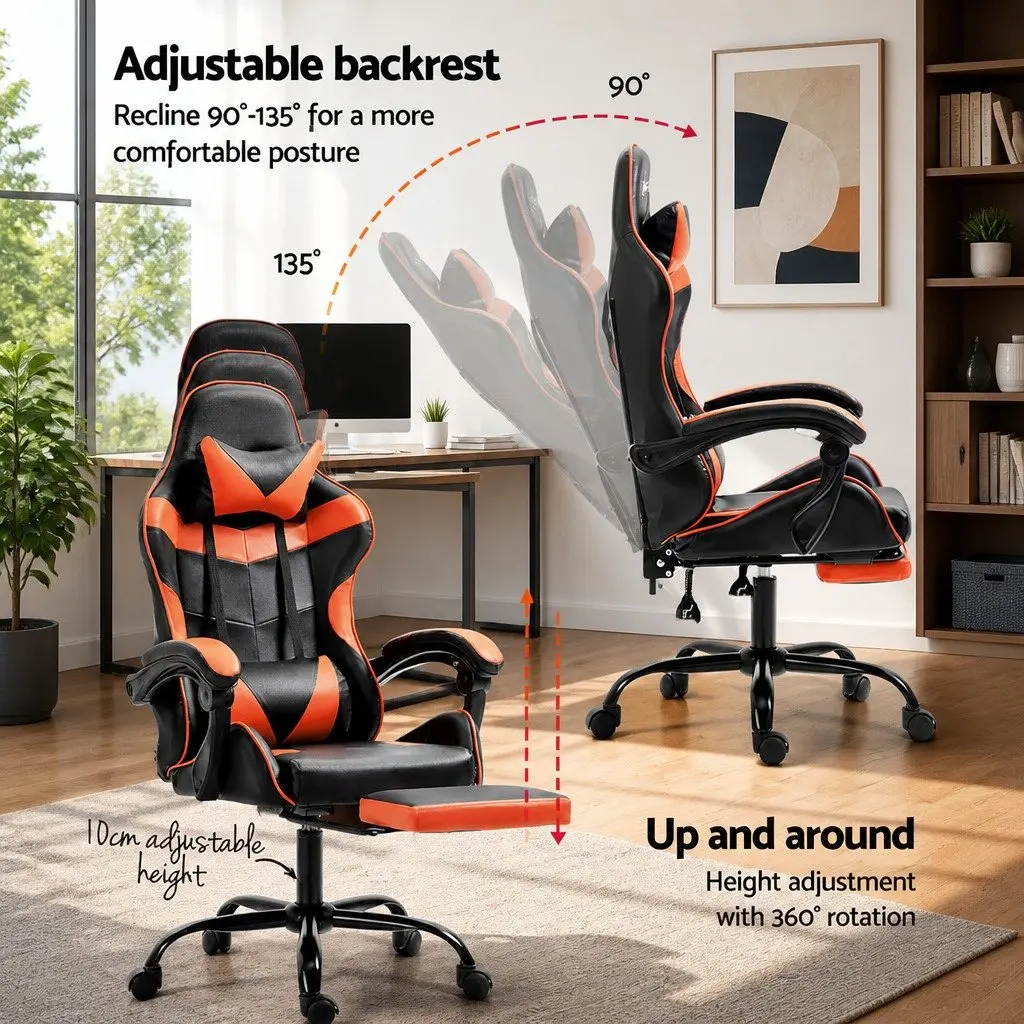 Gaming Office Chair for Home Office and Gaming Room High-Back Orange