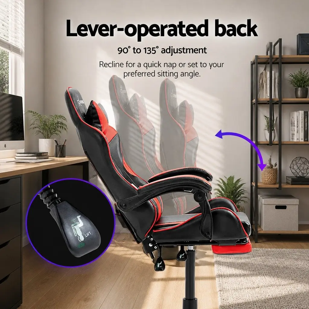 Gaming Office Chair Recliner with Footrest High Back Adjustable Seat