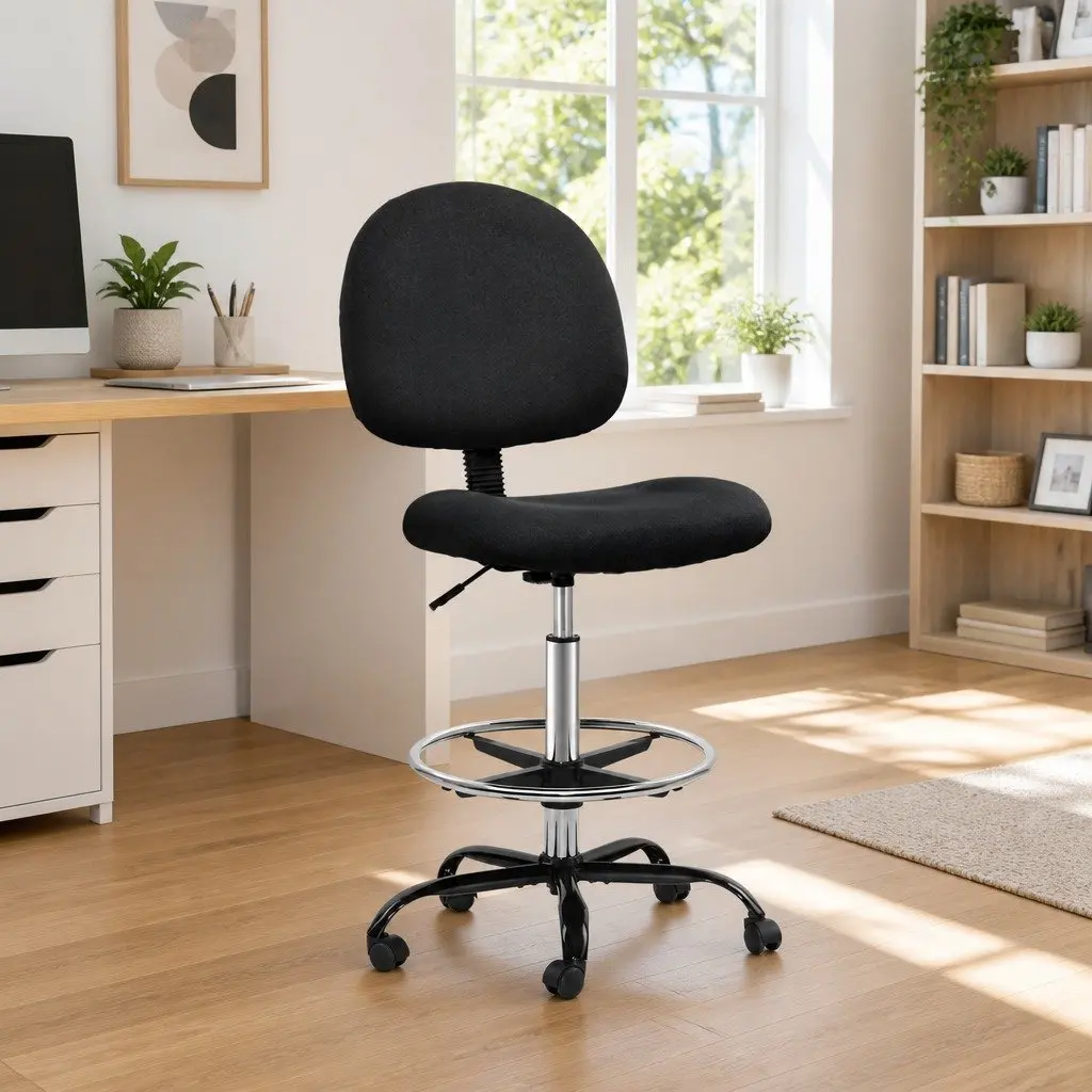 Black Adjustable Drafting Stool