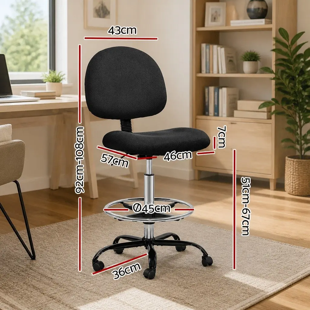 Black Adjustable Drafting Stool