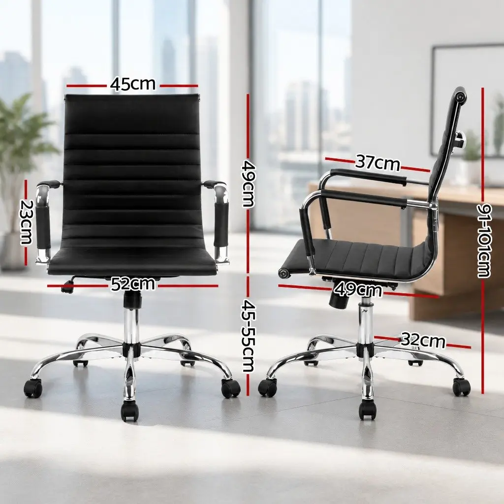 PU Leather Mid Back Office Chair