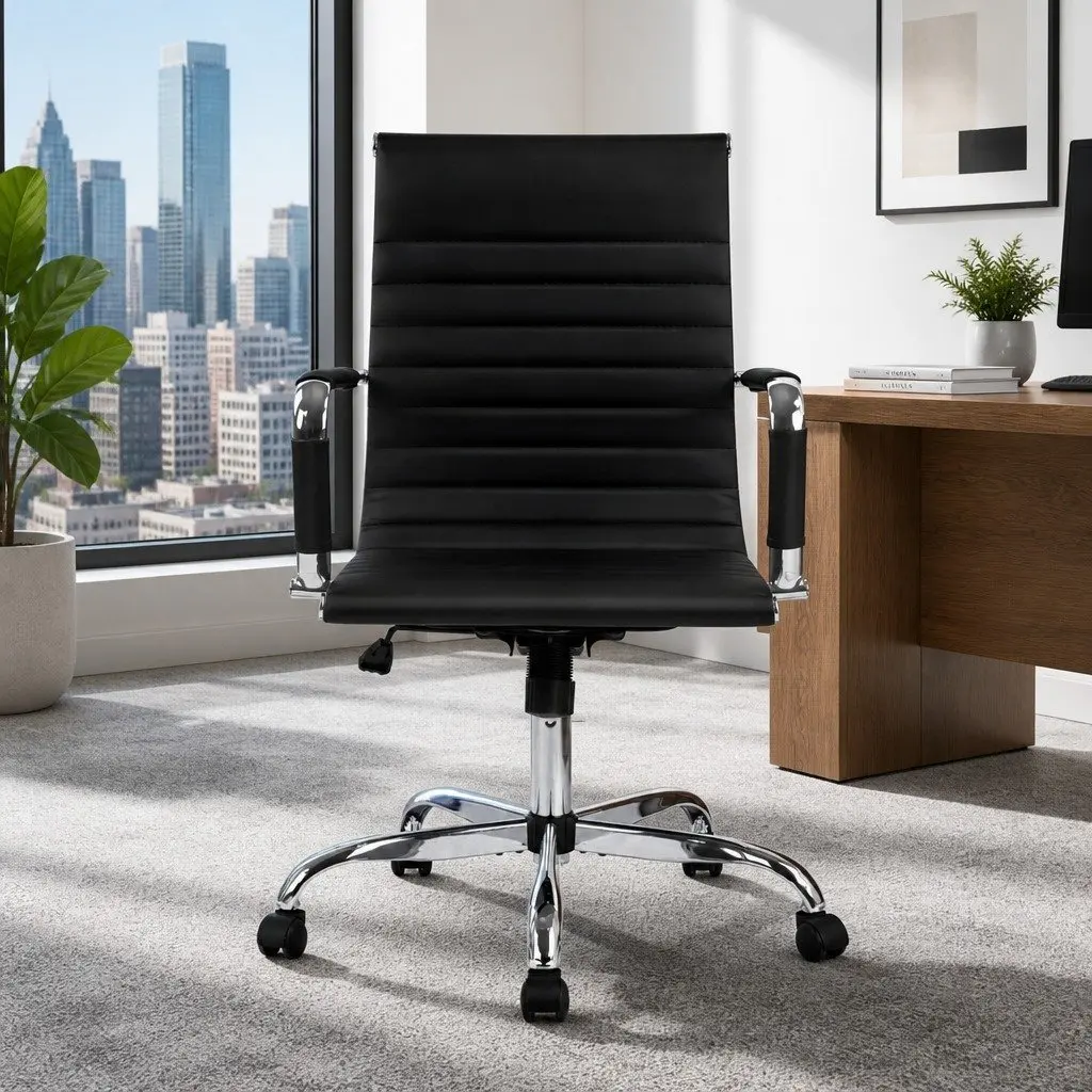 PU Leather Mid Back Office Chair