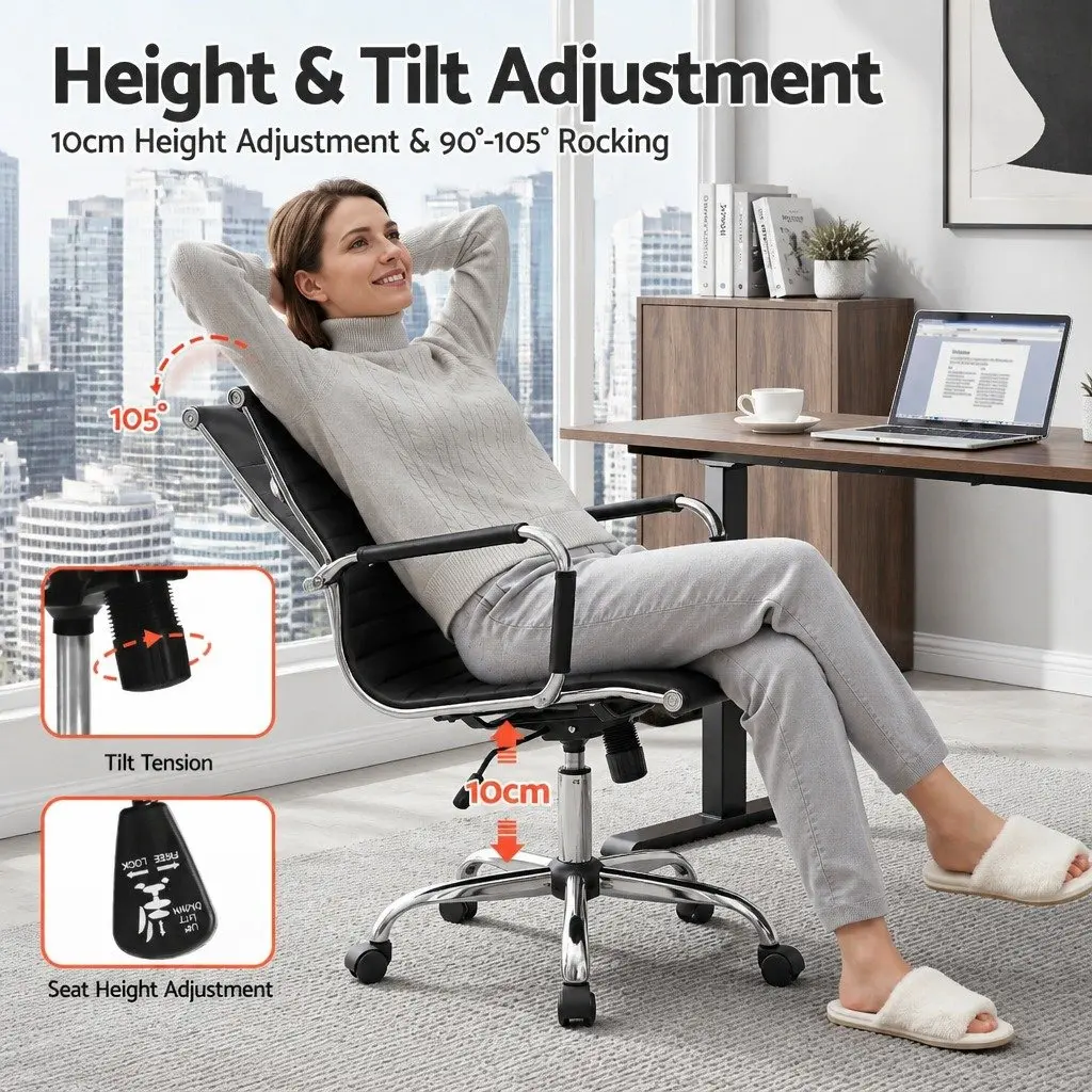 PU Leather Mid Back Office Chair