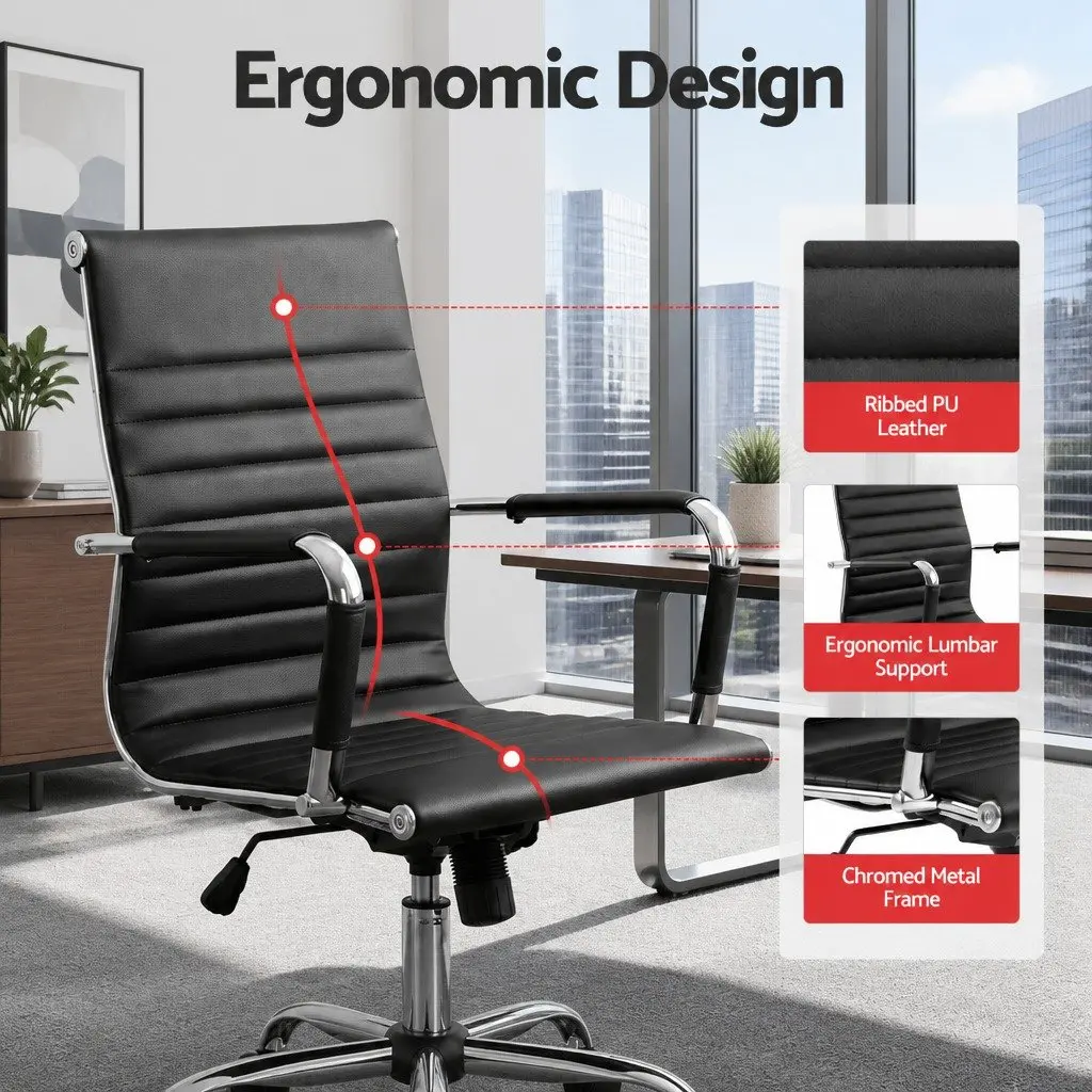 PU Leather Mid Back Office Chair