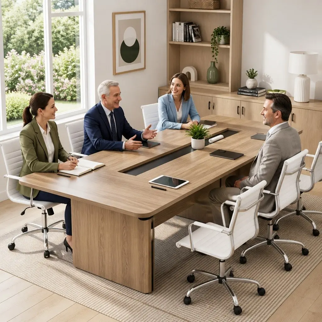Mid Back White Leather Office Chair