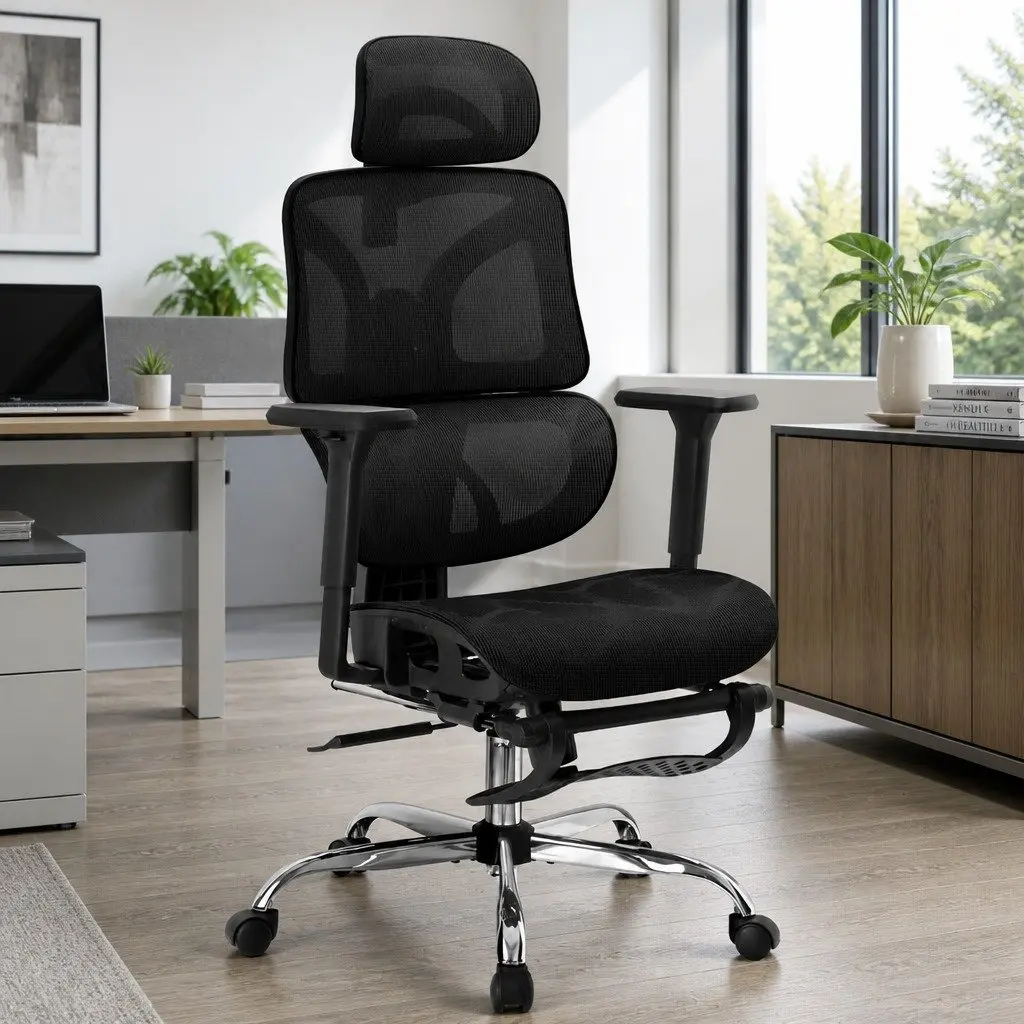 Ergonomic Office Chair High Back Mesh Adjustable Height Swivel Desk