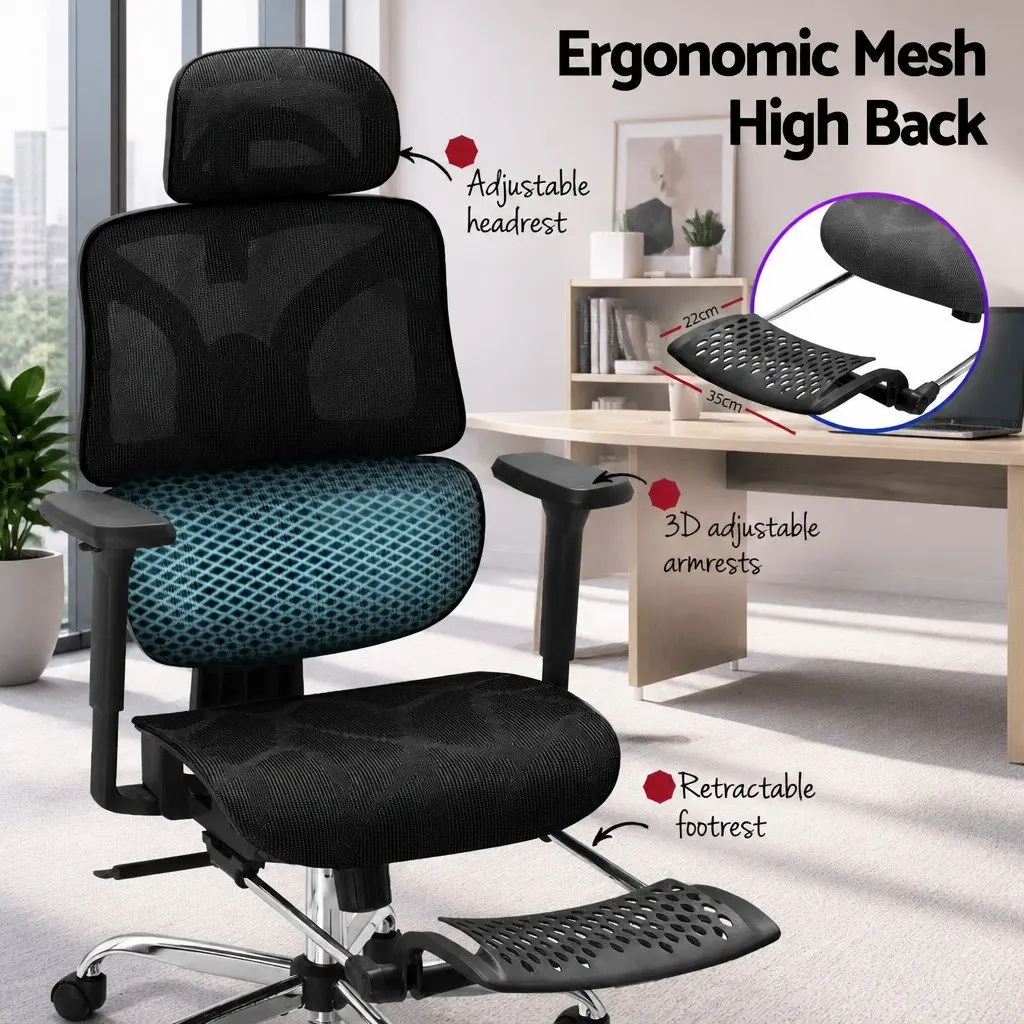 Ergonomic Office Chair High Back Mesh Adjustable Height Swivel Desk