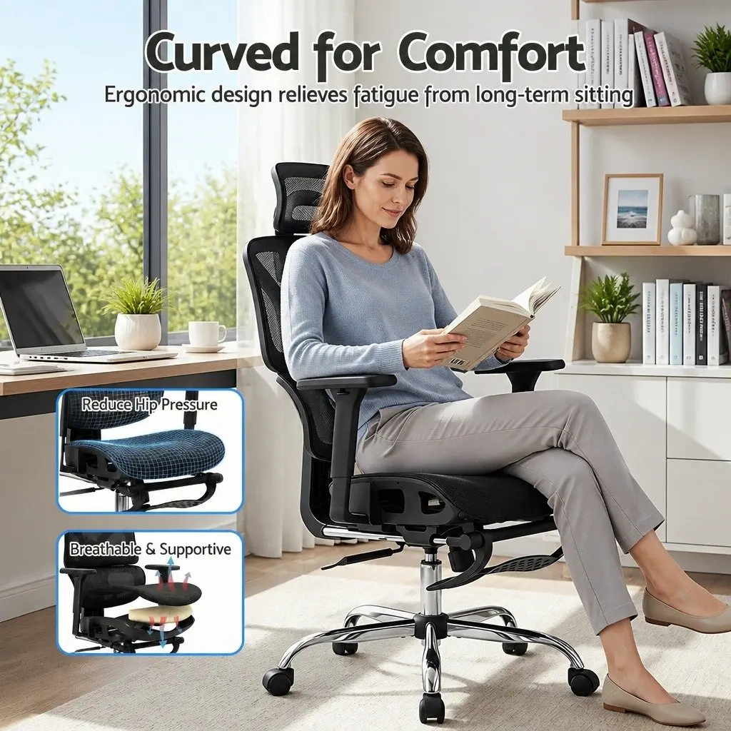 Ergonomic Office Chair High Back Mesh Adjustable Height Swivel Desk