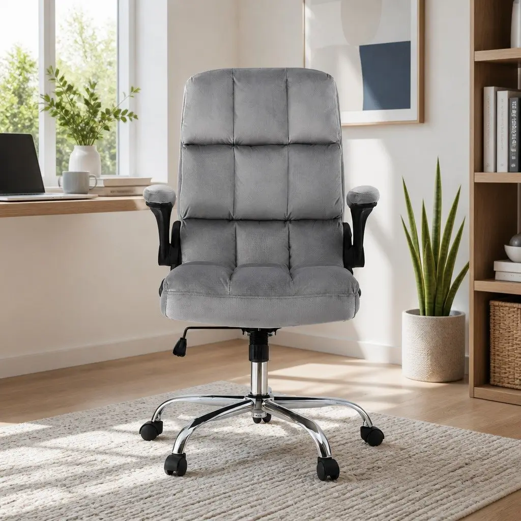 Mid-Back Velvet Office Chair