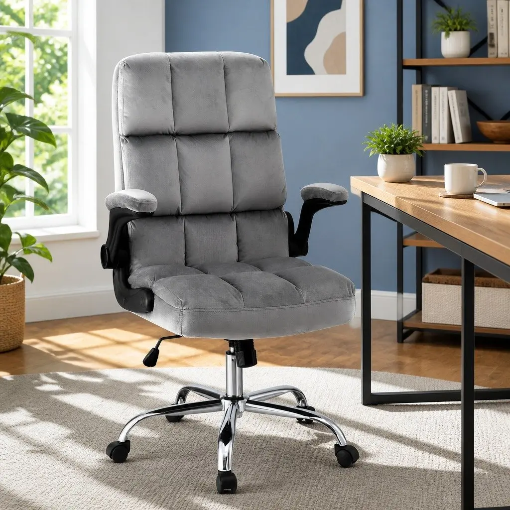 Mid-Back Velvet Office Chair