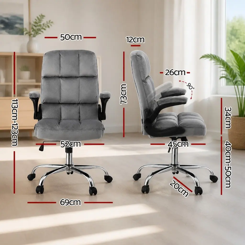 Mid-Back Velvet Office Chair