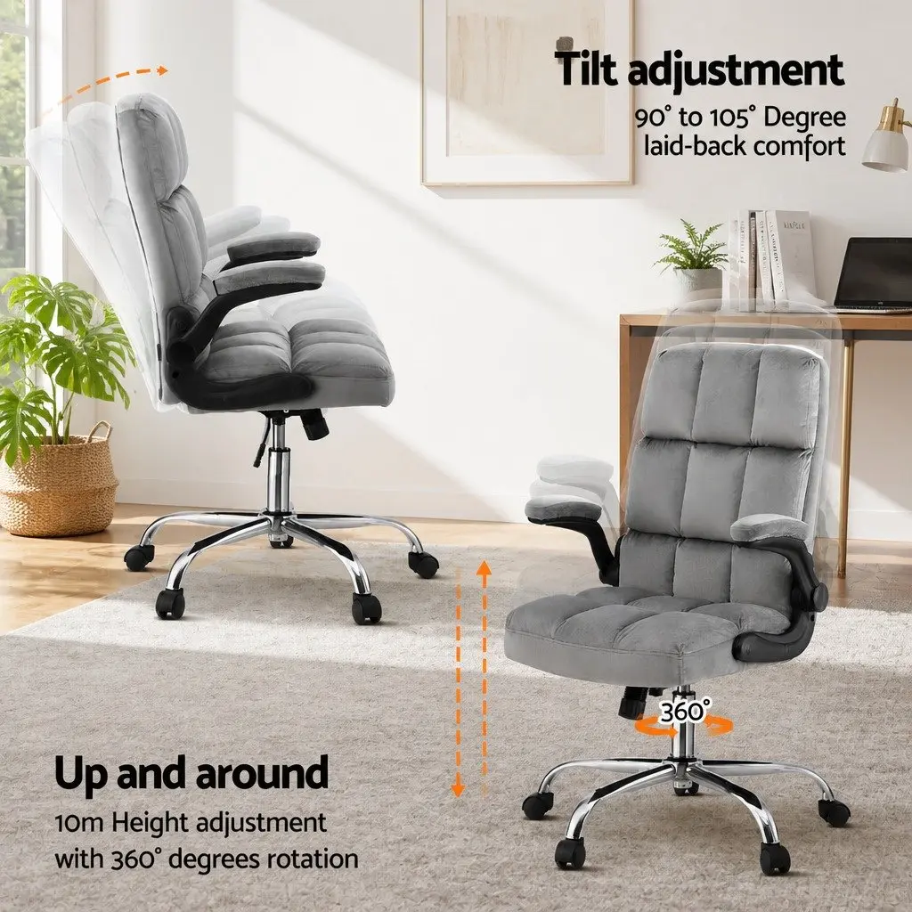Mid-Back Velvet Office Chair